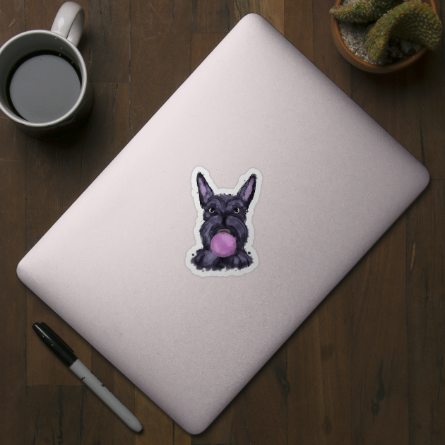 Watercolor scottish terrier by Antiope